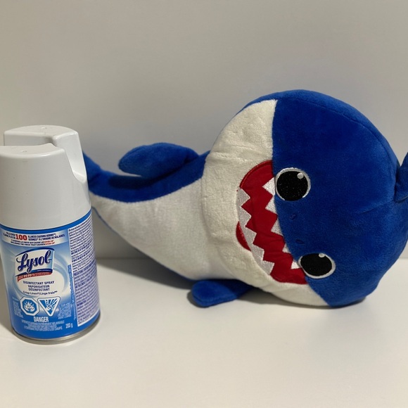 Unlisted Other - Blue and White Baby  Shark Plush with Red Mouth